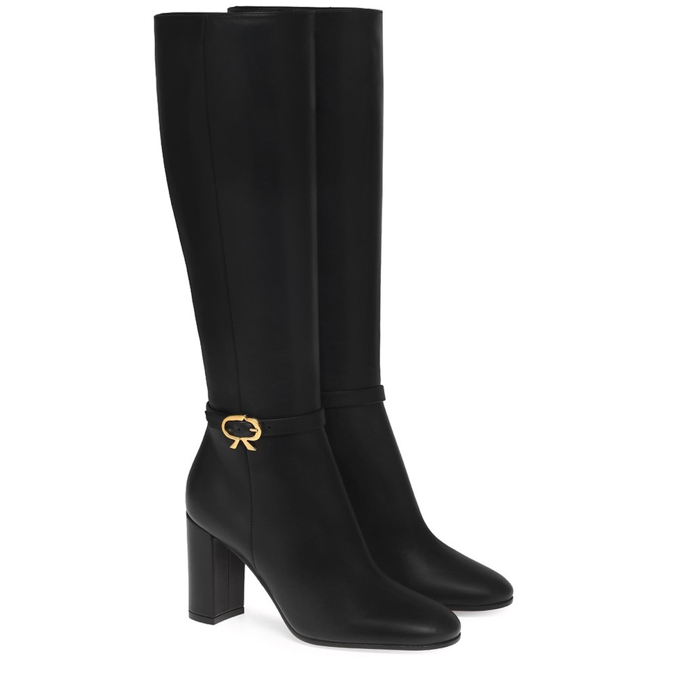 Gianvitto Rossi 85 Nappa Glove Black Boots NEW NEVER WORN WITH BOX